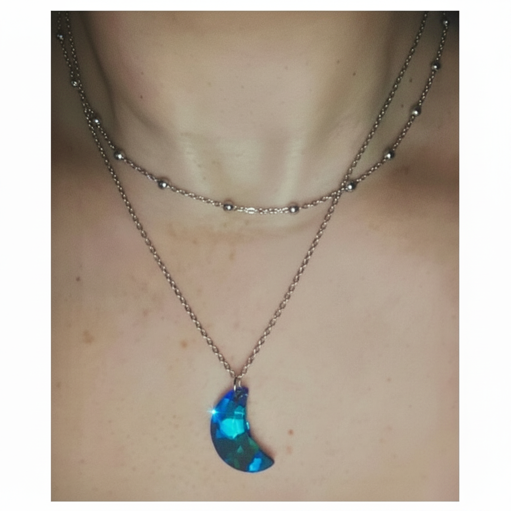 Layered Mystic Moon Stainless Steel Necklace (Four Colours) | Australia | Unique Gift for Her | Rescinti