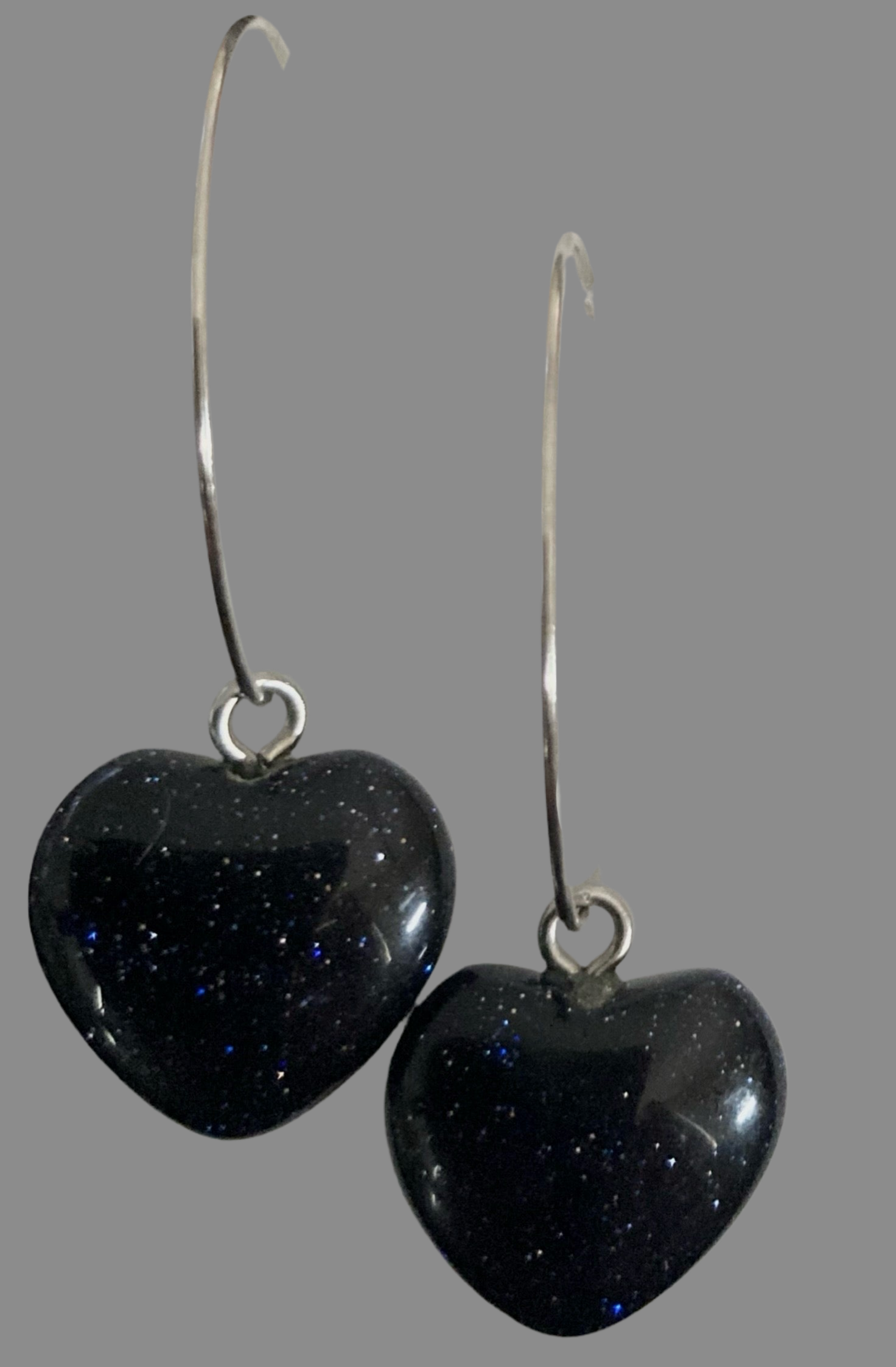 Heart Crystal Gemstone Fine Silver Hoop Earrings - (Seven Colours Available) - Rescinti