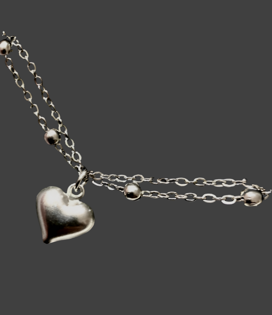 Stainless Steel Layered Mini Heart Necklace - Rescinti