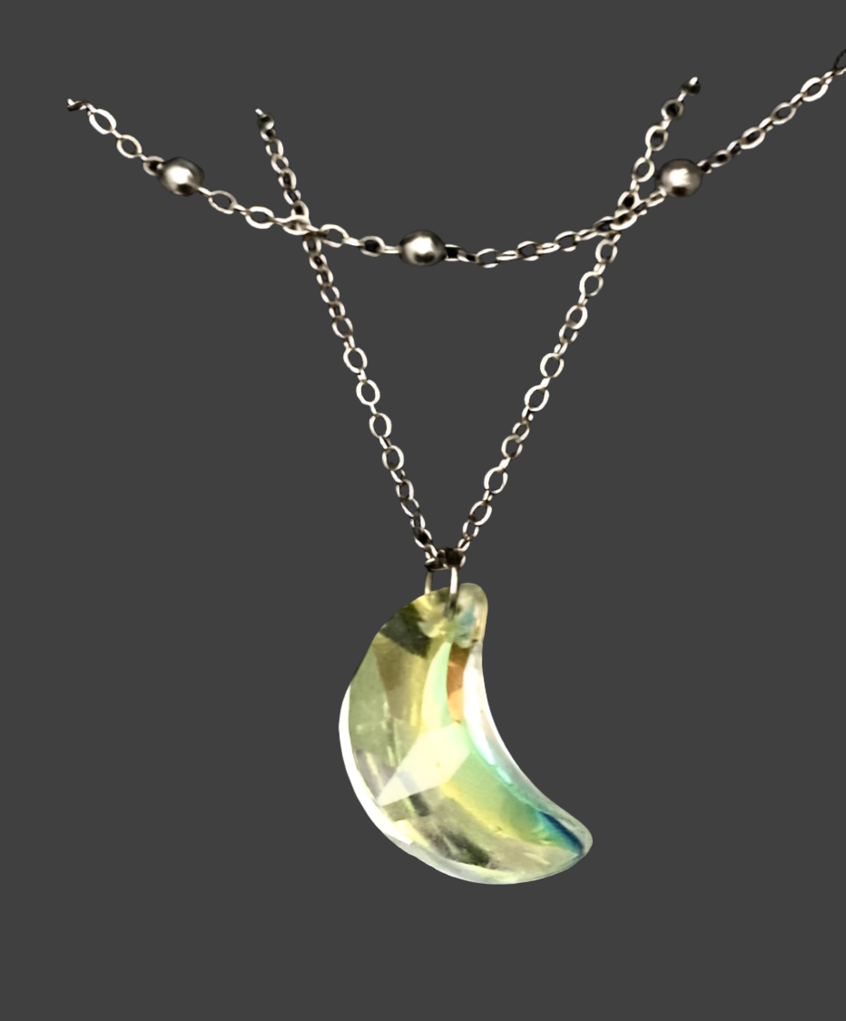 Layered Mystic Moon Stainless Steel Necklace- (Four Colours Available) - Rescinti