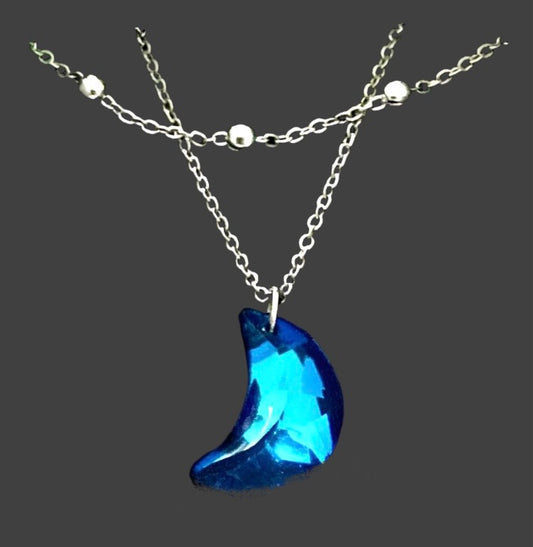 Layered Mystic Moon Stainless Steel Necklace- (Four Colours Available) - Rescinti