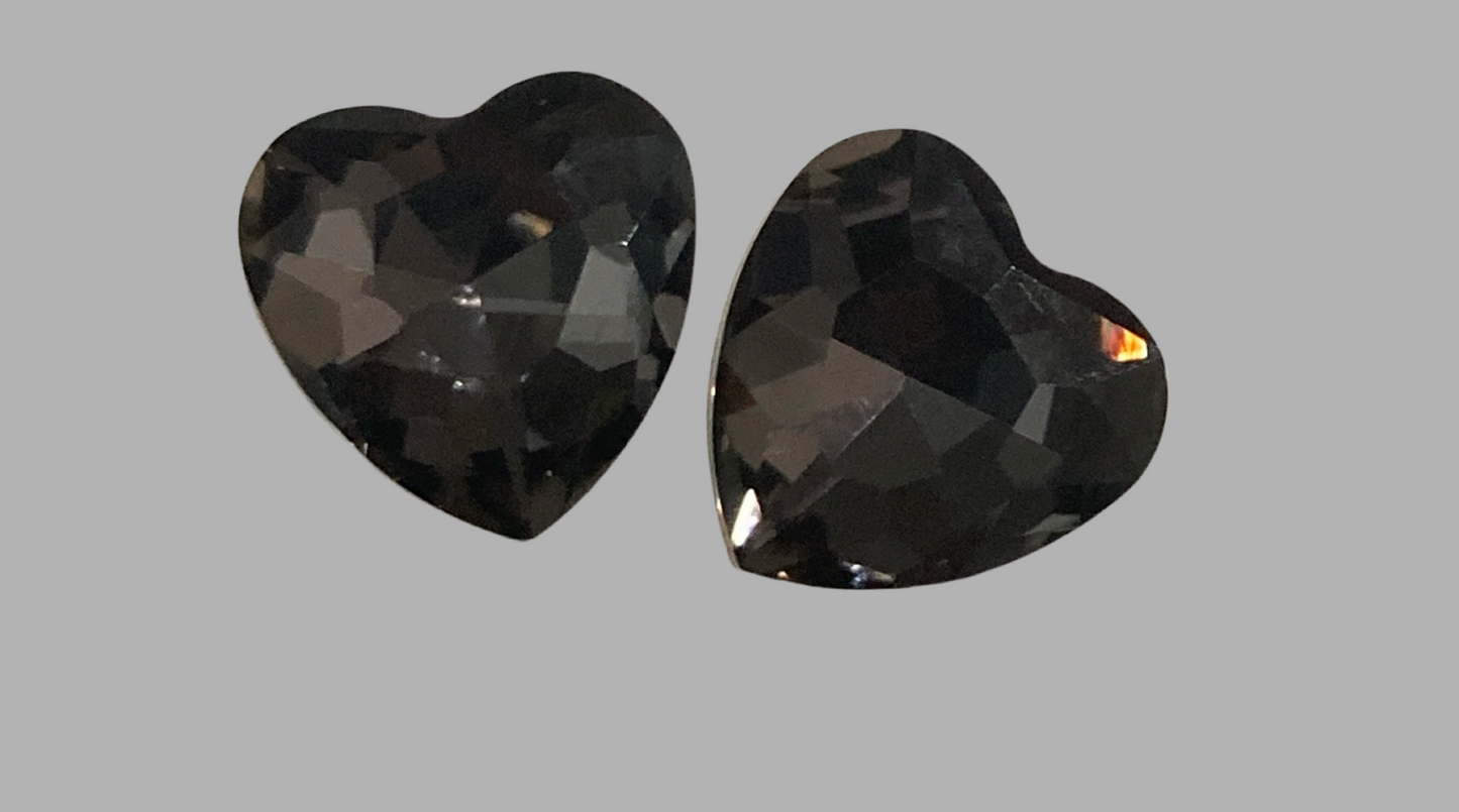 Stainless Steel Heart Crystal Stud Earrings - (Twenty Colours Available) Hypoallergenic - Rescinti