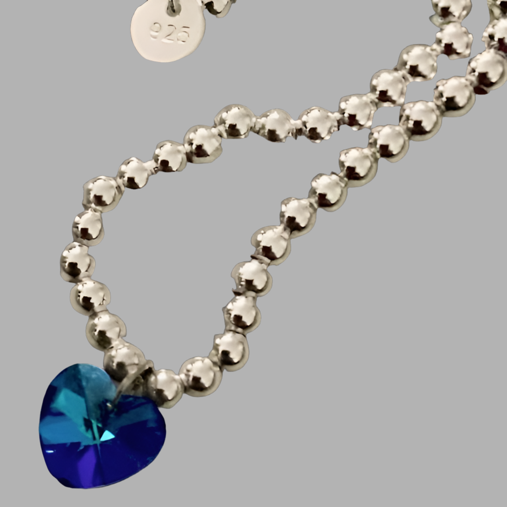 Small Crystal Heart Ball Bead Bracelet - (Six Colours Available) - Rescinti