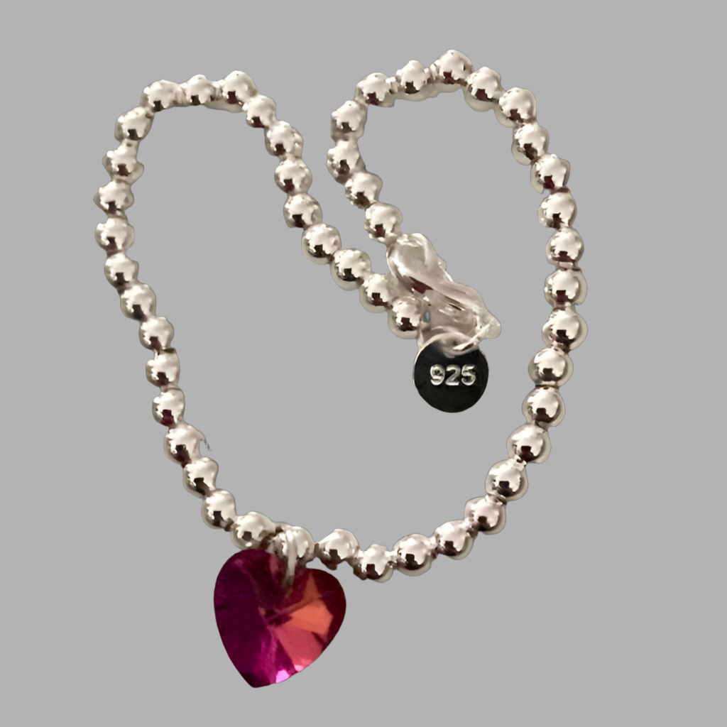 Small Crystal Heart Ball Bead Bracelet - (Six Colours Available) - Rescinti