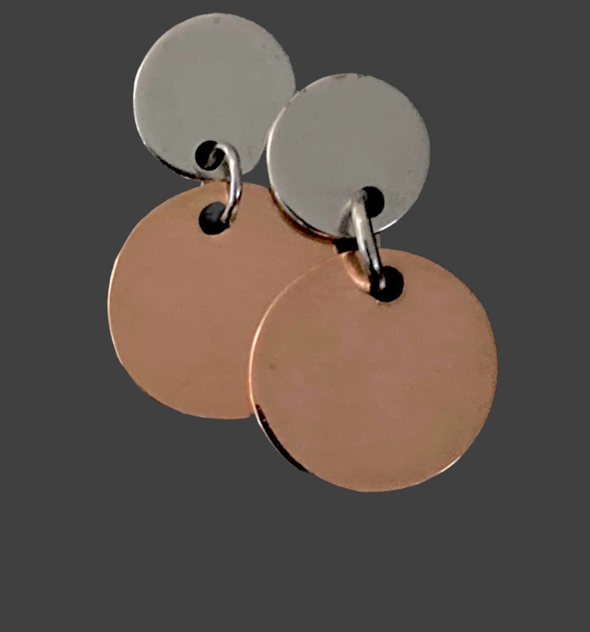 Stainless Steel Circles Dangle earrings - (Two Colours Available) - Rescinti