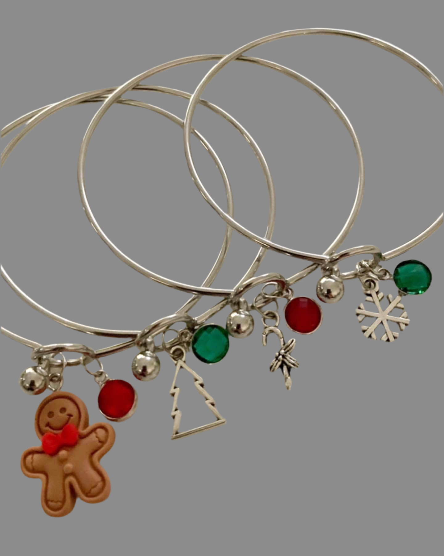 Christmas Stainless Steel Bangles - (Eight Styles Available)