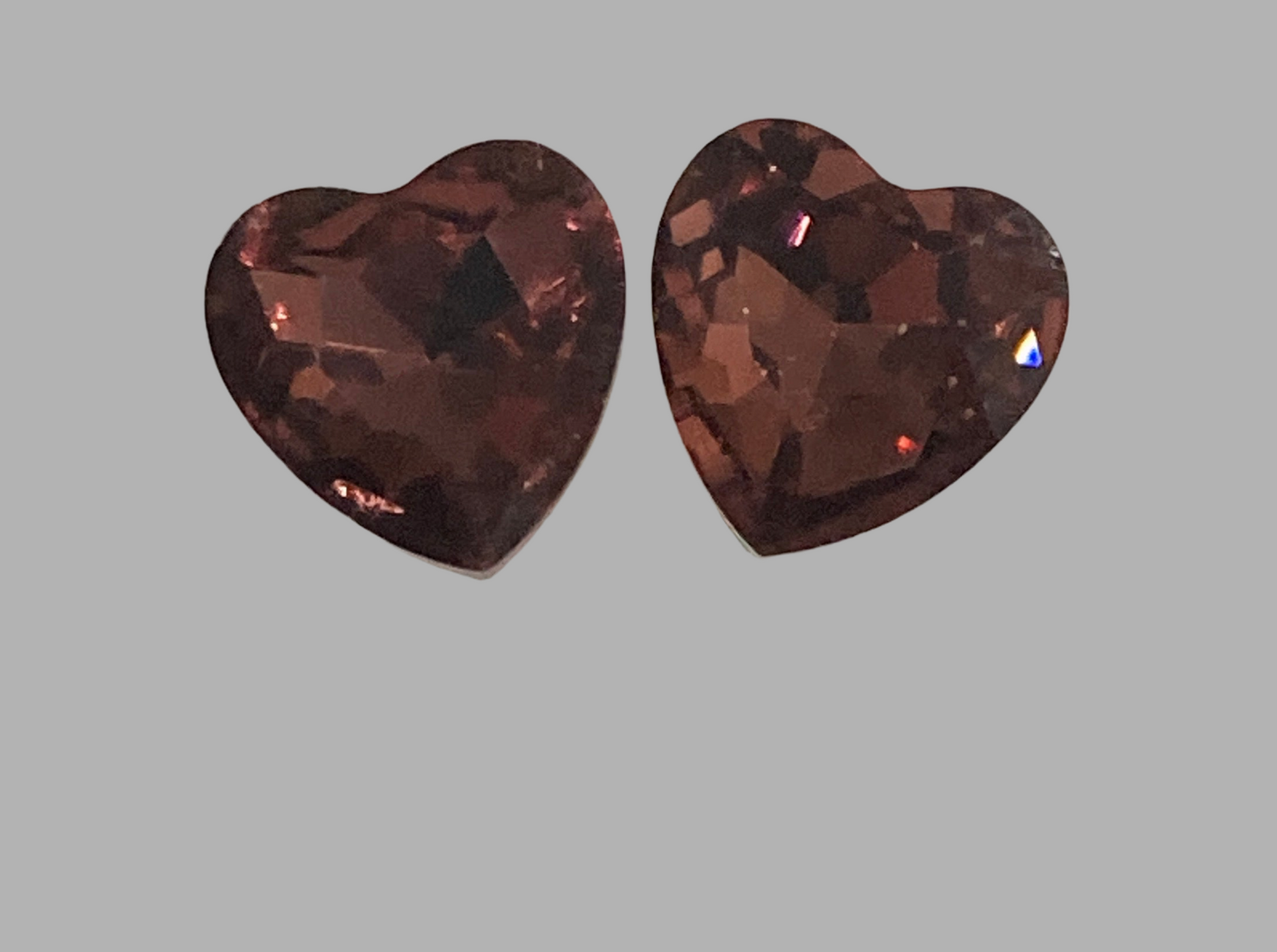 Stainless Steel Heart Crystal Stud Earrings - (Twenty Colours Available) Hypoallergenic - Rescinti