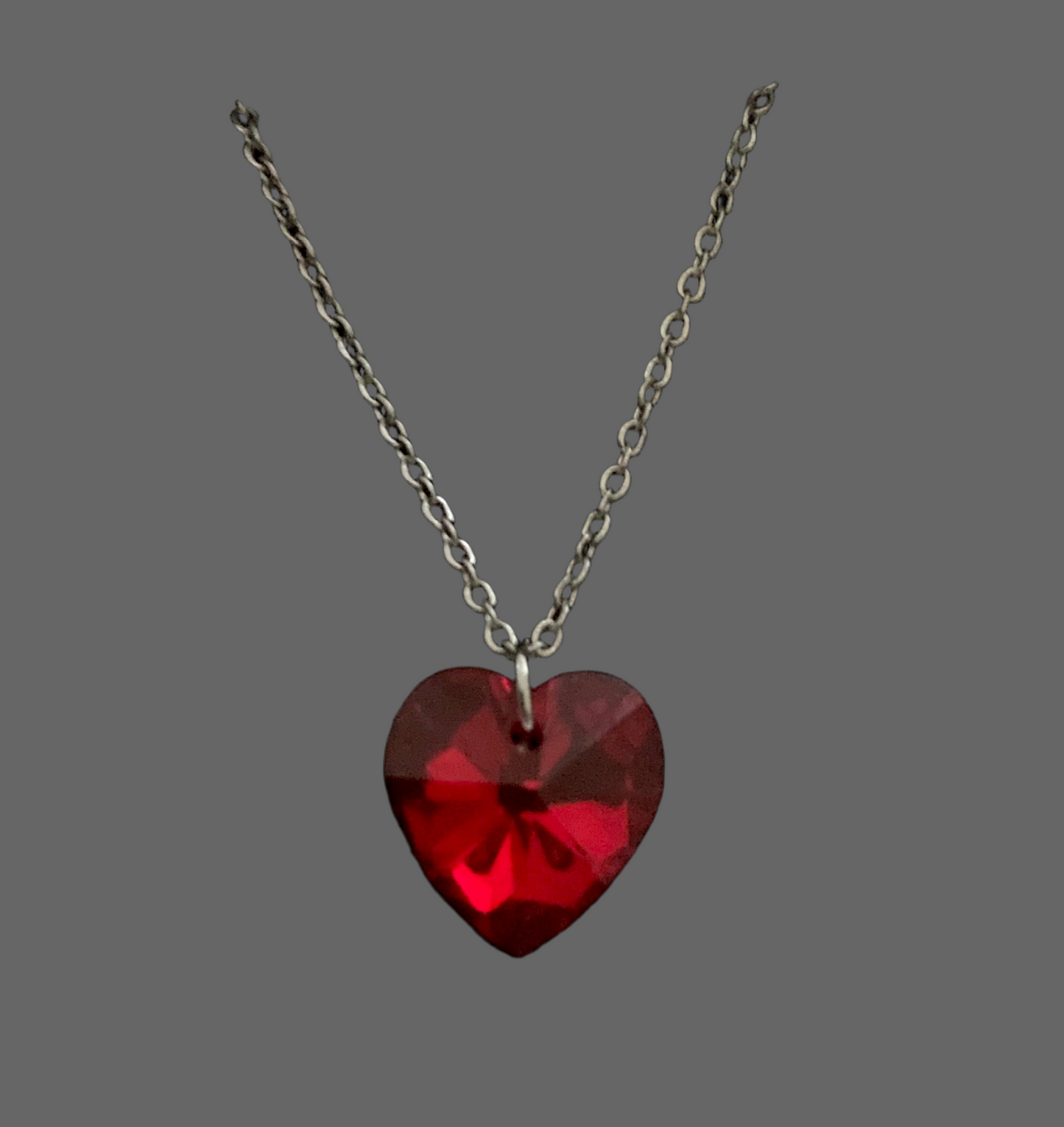 Large Crystal Heart Stainless Steel Necklace - (Three Colours Available) - Rescinti