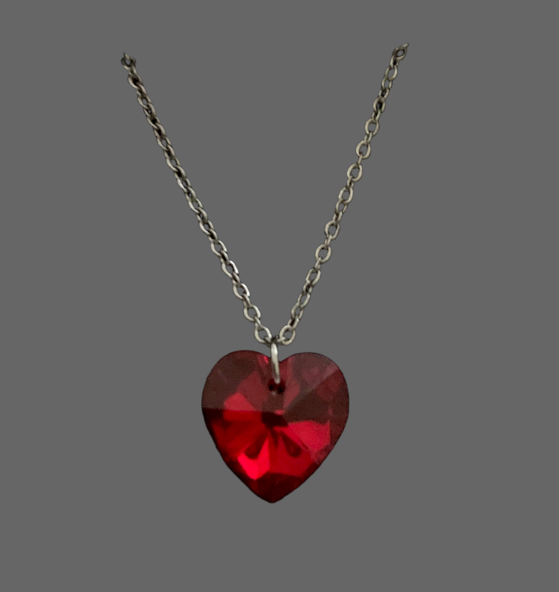 Large Crystal Heart Stainless Steel Necklace - (Three Colours Available) - Rescinti