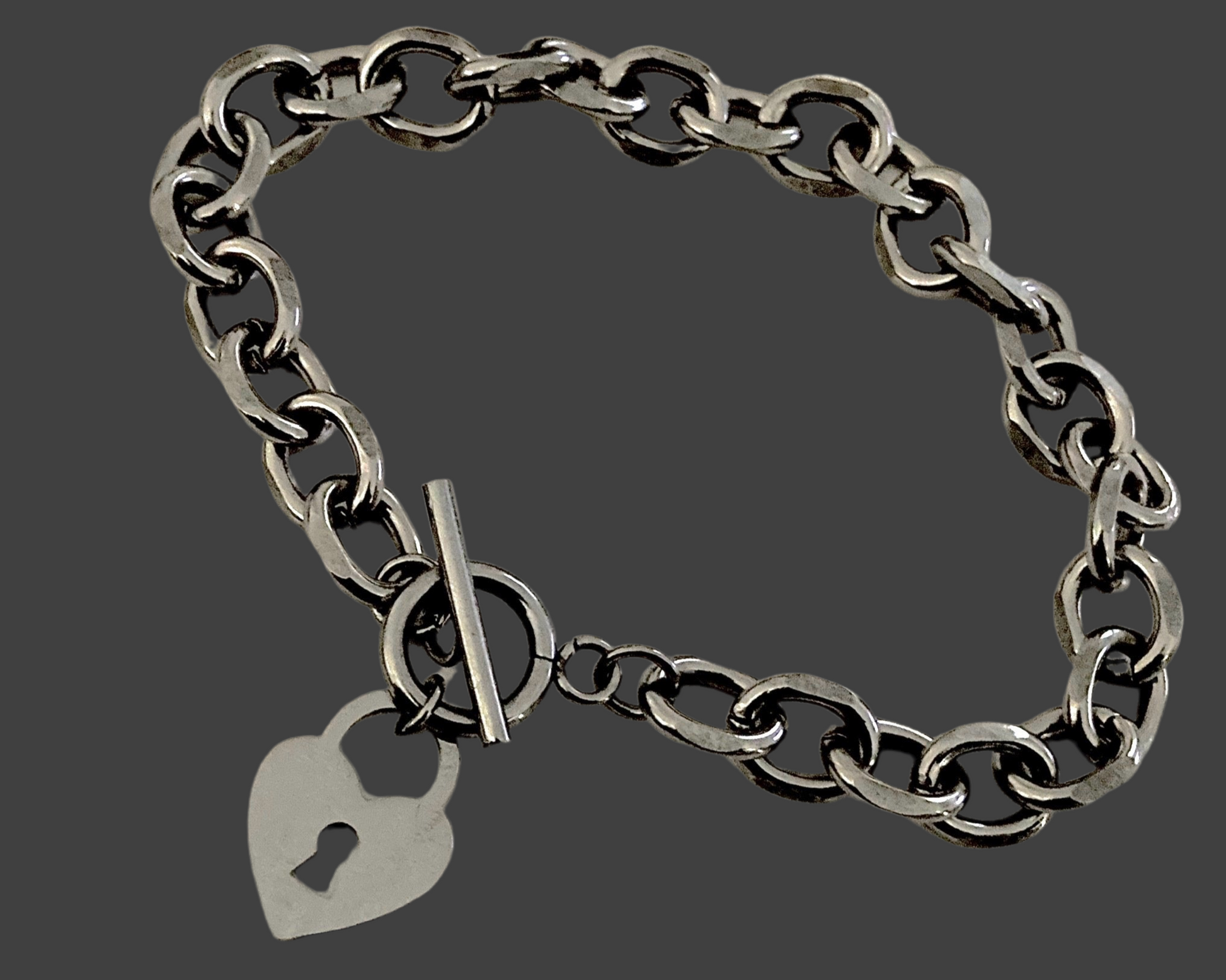 Chunky Stainless Steel Heart Locket Bracelet - Rescinti