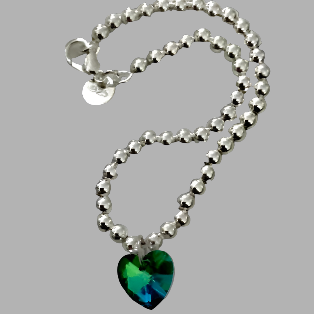 Small Crystal Heart Ball Bead Bracelet - (Six Colours Available) - Rescinti