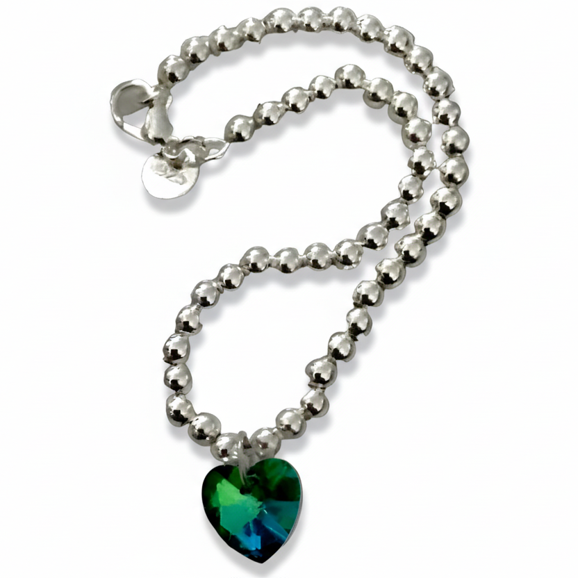 Small Crystal Heart Ball Bead Bracelet - (Six Colours Available) - Rescinti