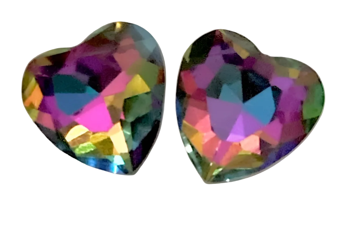 Stainless Steel Large Crystal Heart Bracelet - (Three Colours Available)