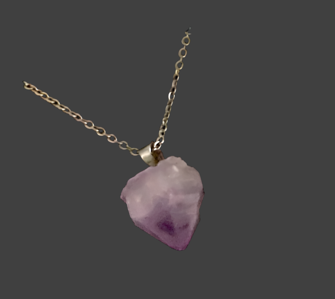 Stainless Steel Amethyst Necklace - Rescinti