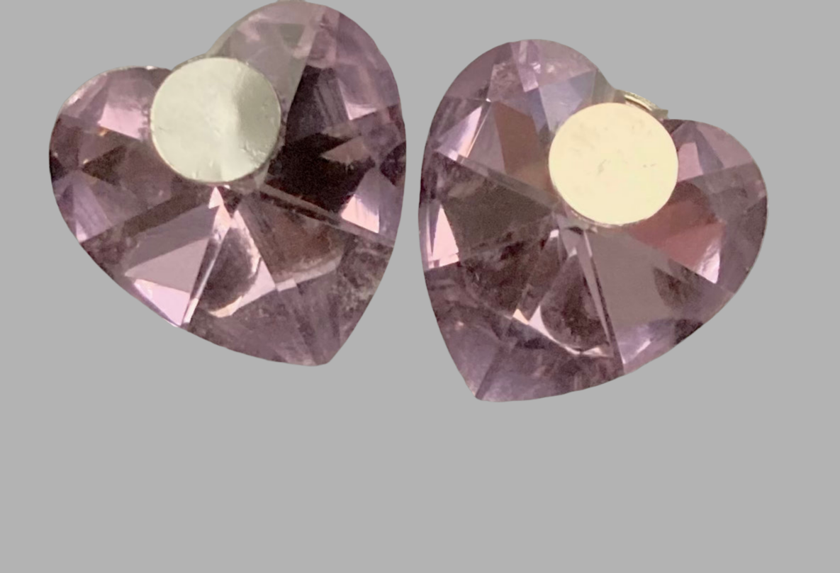 Large Crystal Heart Stud Earrings - (Three Colours Available) - Rescinti