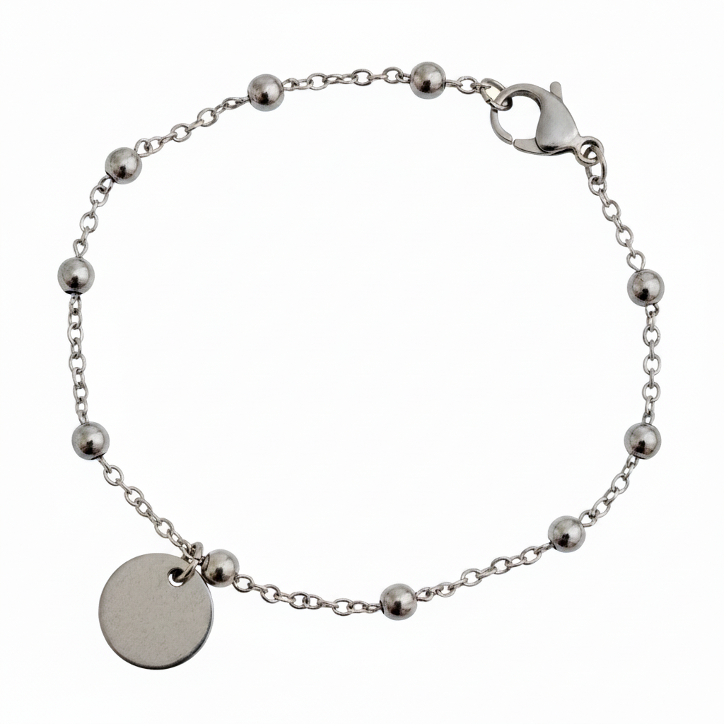 Stainless Steel Round Charm Bracelet - Rescinti