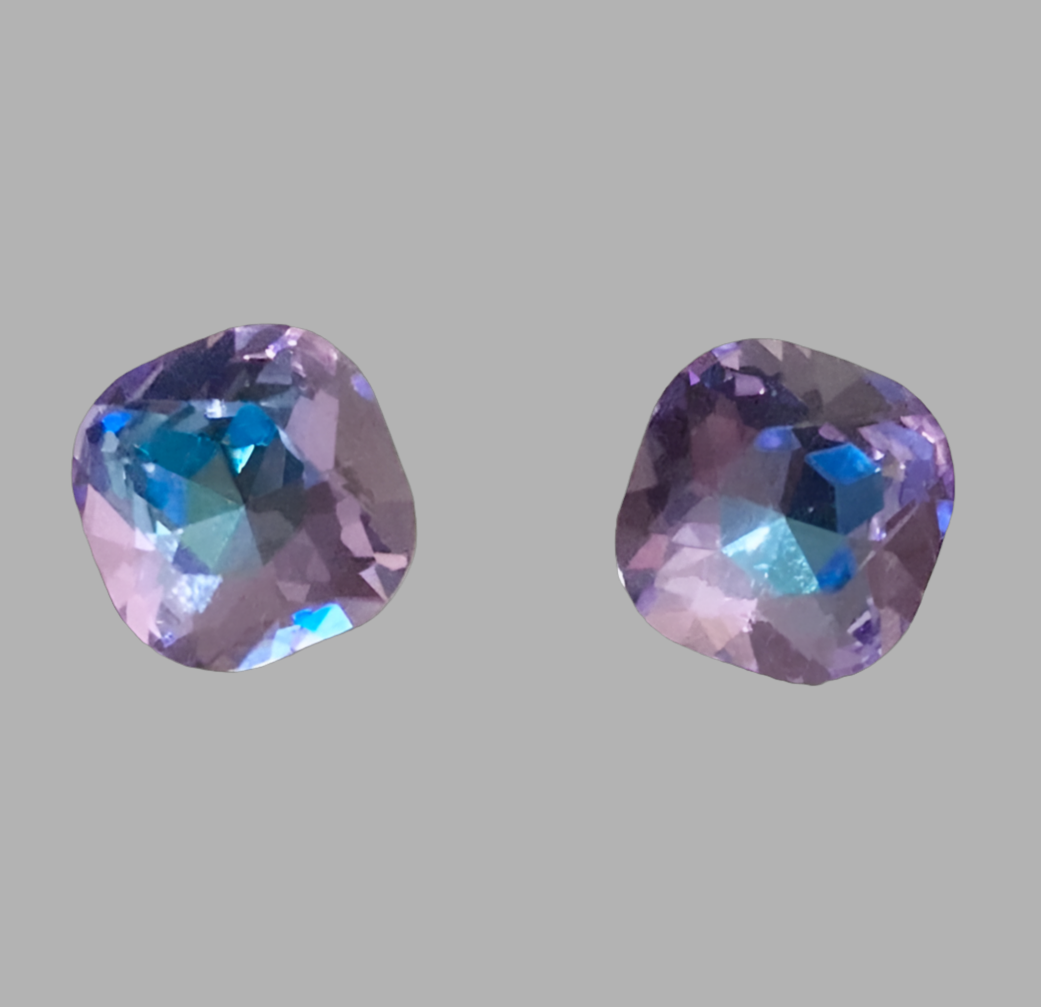 Staple Stainless Steel Cushion Cut Stud Earrings - (Twenty Colours Available) Hypoallergenic - Rescinti