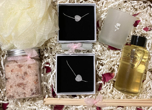 The Rose Quartz Jewellery Set Gift Box - Rescinti