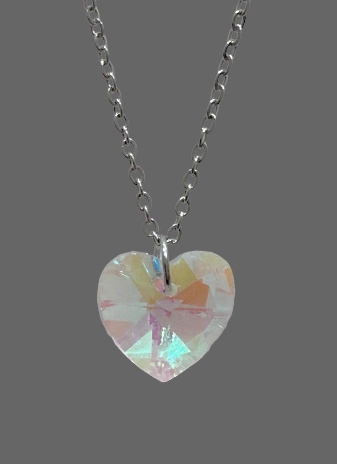 Large Crystal Heart Stainless Steel Necklace - (Three Colours Available) - Rescinti