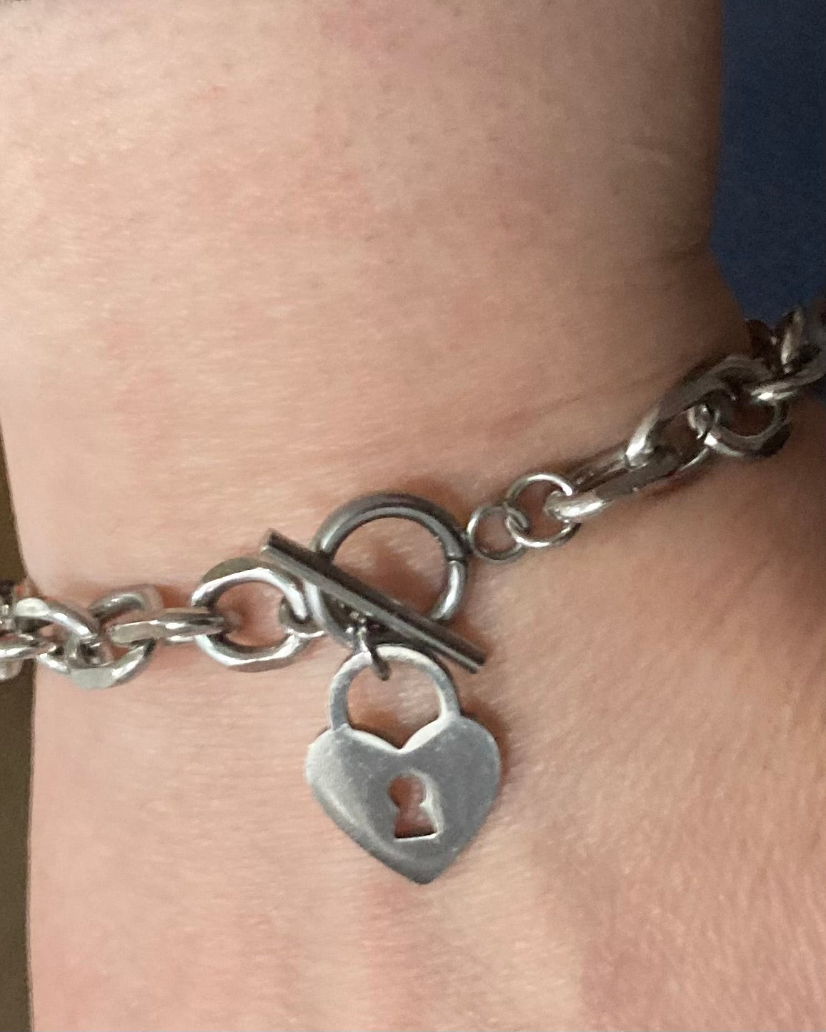 Chunky Stainless Steel Heart Locket Bracelet - Rescinti