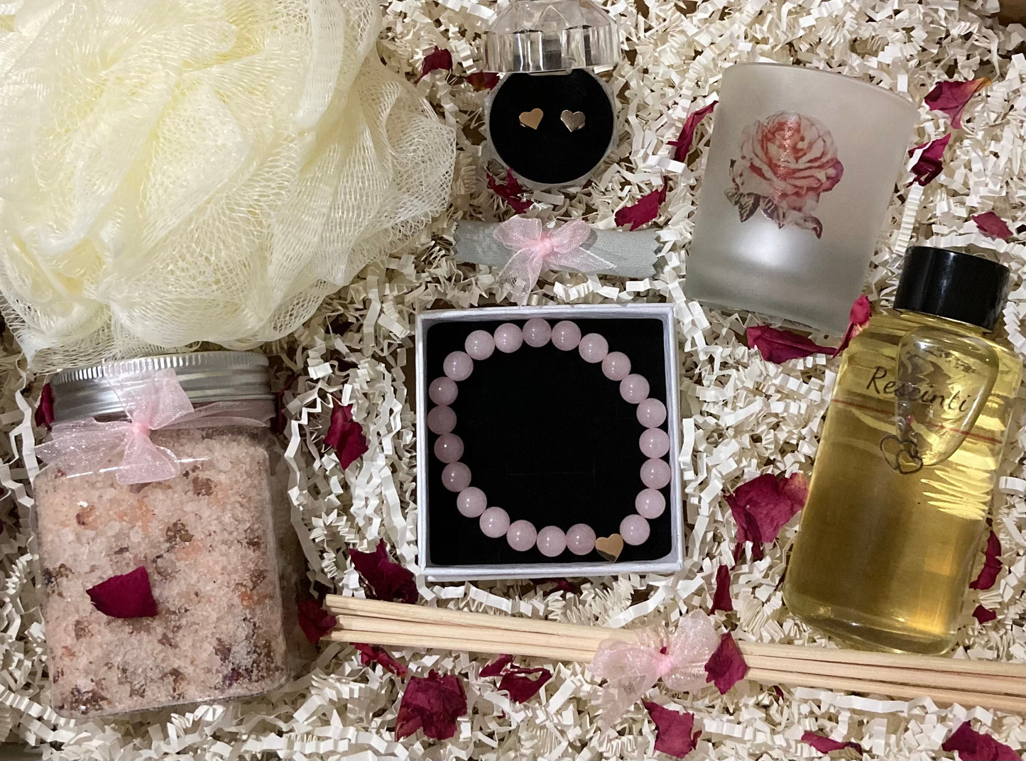 The Lux Rose Quartz Bracelet Gift Box - Rescinti