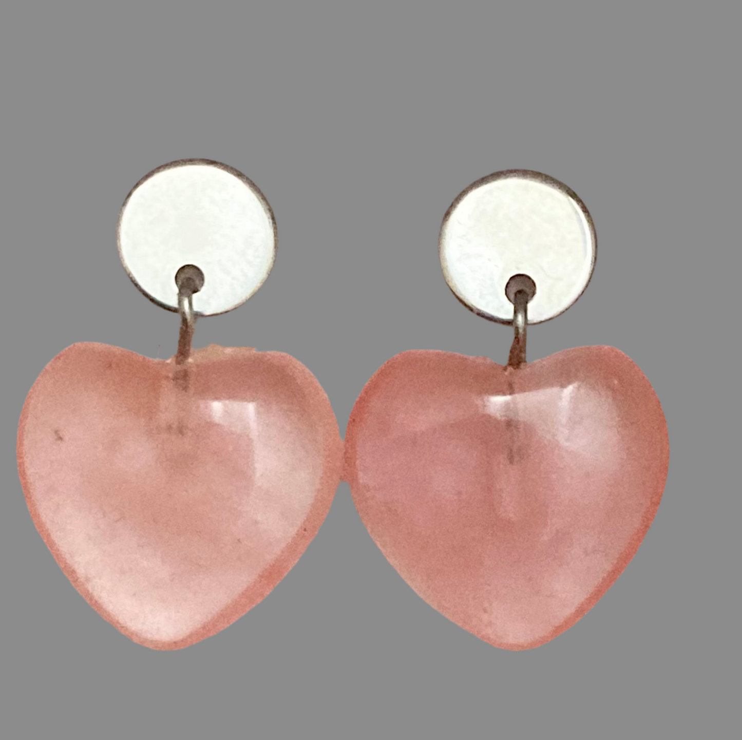 Heart Crystal Gemstone Dangle Stainless Steel Earrings - (Seven Colours Available) - Rescinti