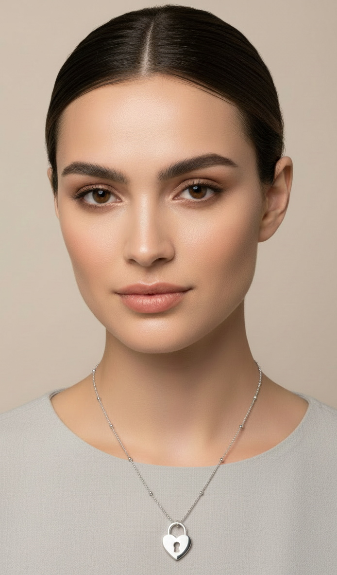 Classic Stainless Steel Necklace with Heart Locket Pendant - Rescinti