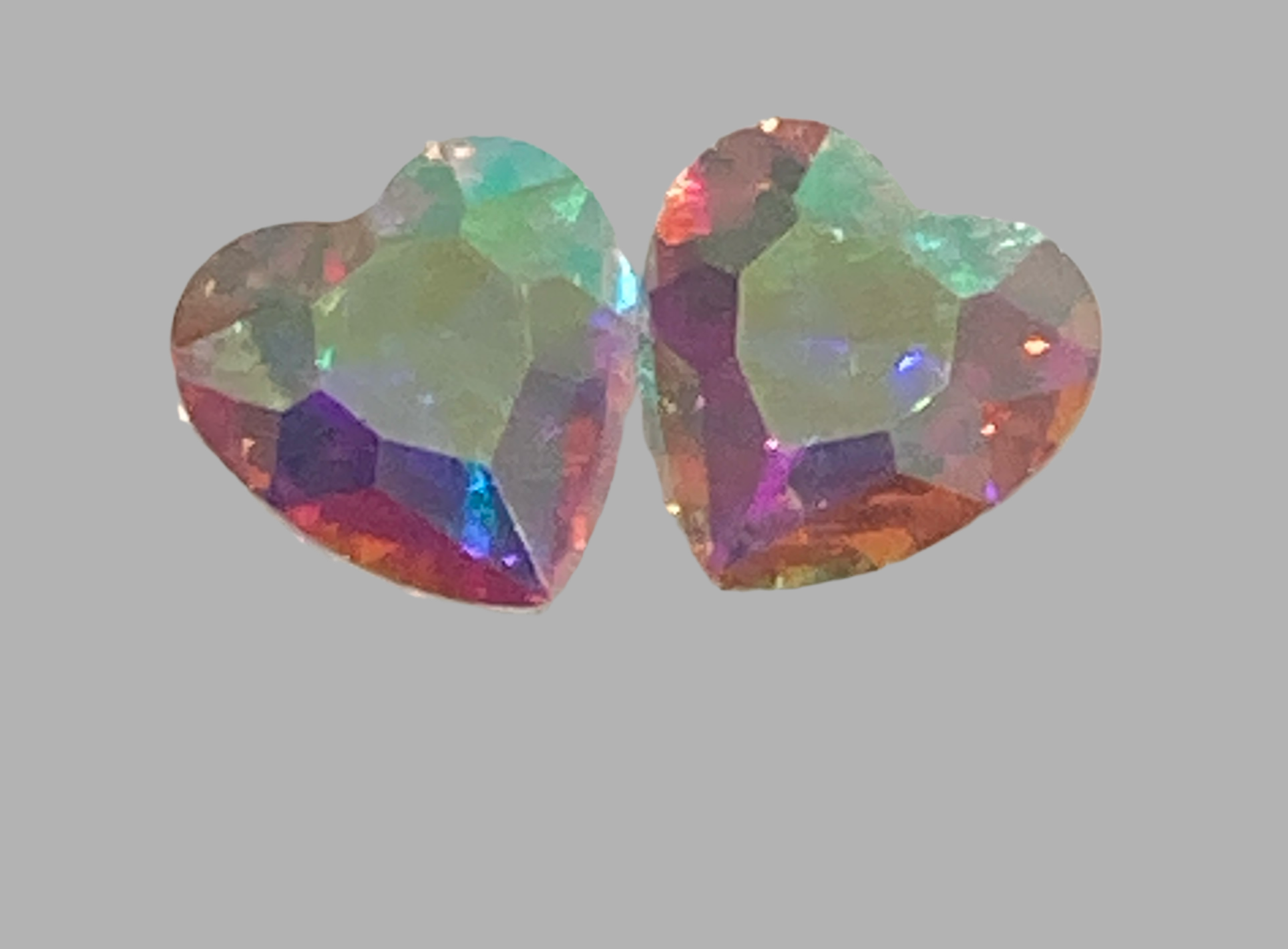 Stainless Steel Heart Crystal Stud Earrings - (Twenty Colours Available) Hypoallergenic - Rescinti