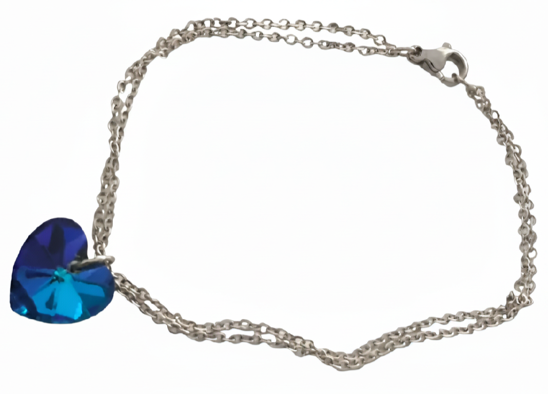 Stainless Steel Crystal Heart Jewellery Set - (Three Colours Available)