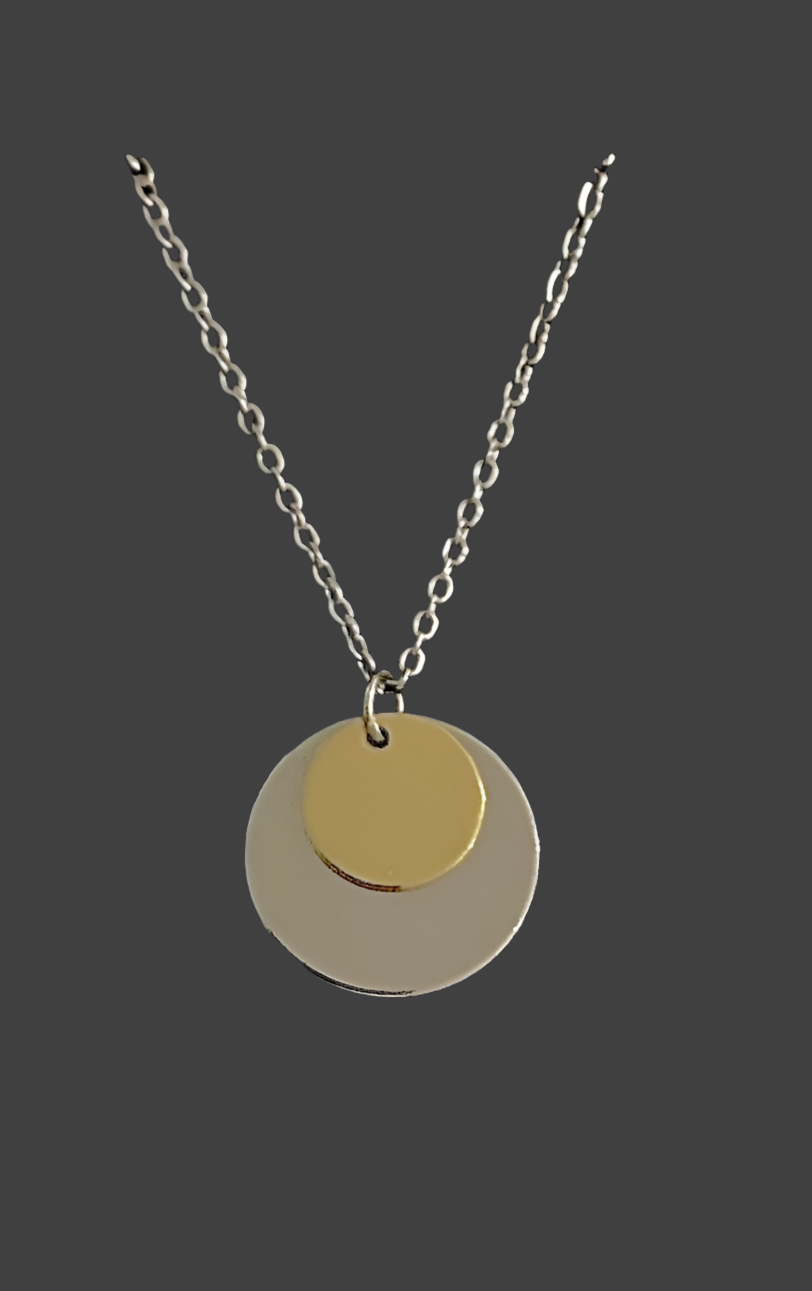 Stainless Steel Circles Necklace - (Two Colours Available) - Rescinti