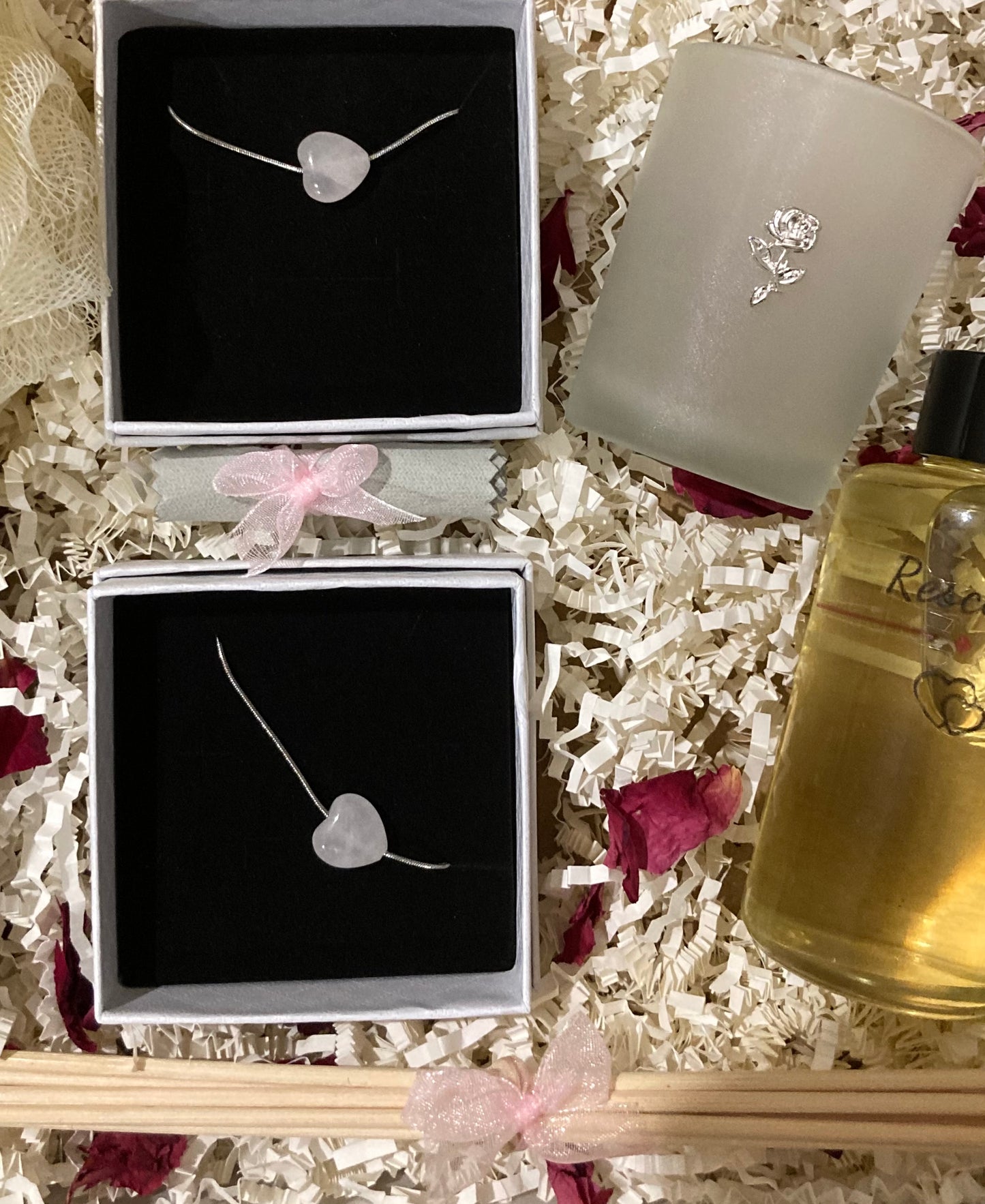 The Rose Quartz Jewellery Set Gift Box - Rescinti