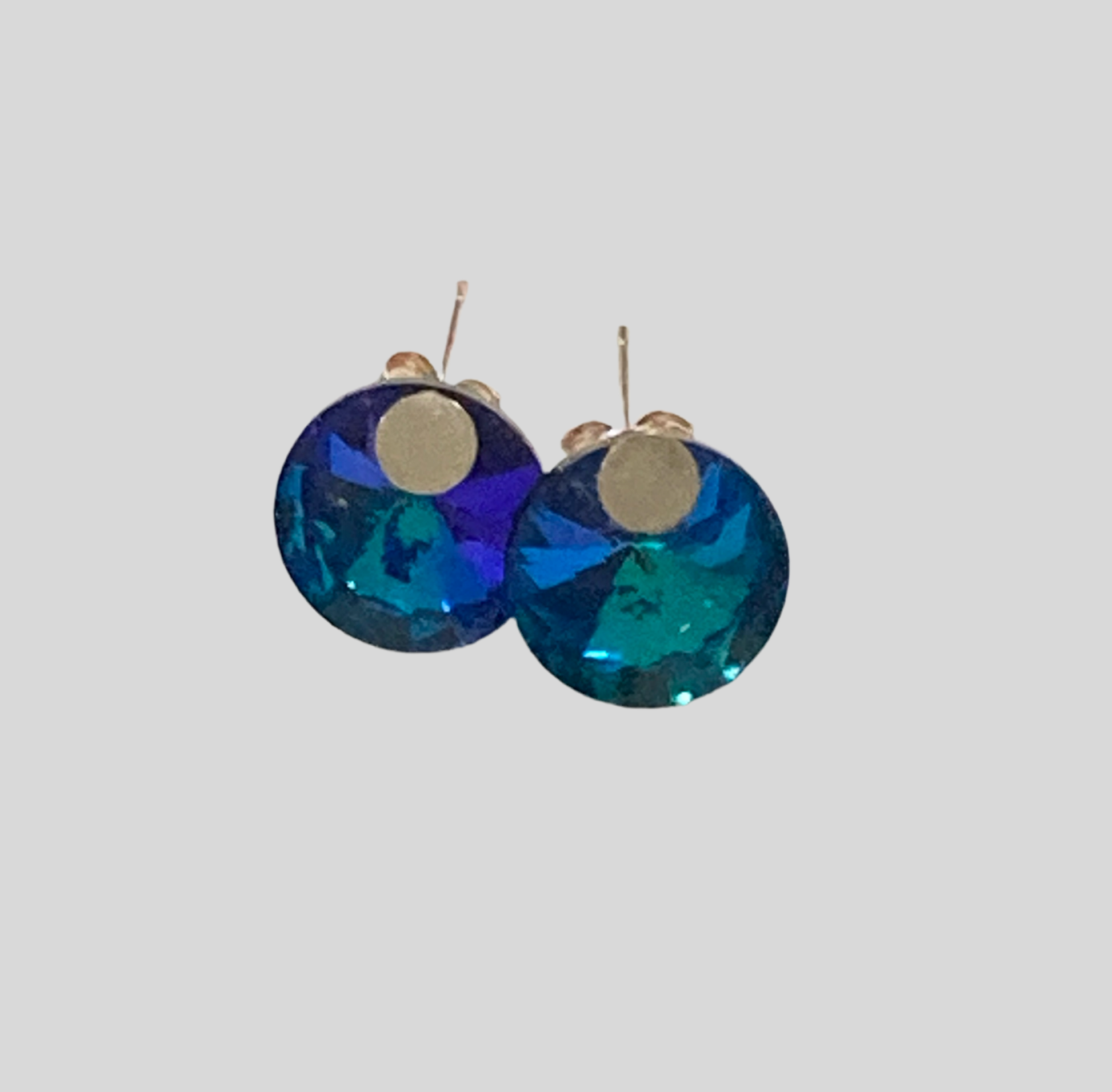 Large Round Crystal Stud Earrings - (Six Colours Available) - Rescinti