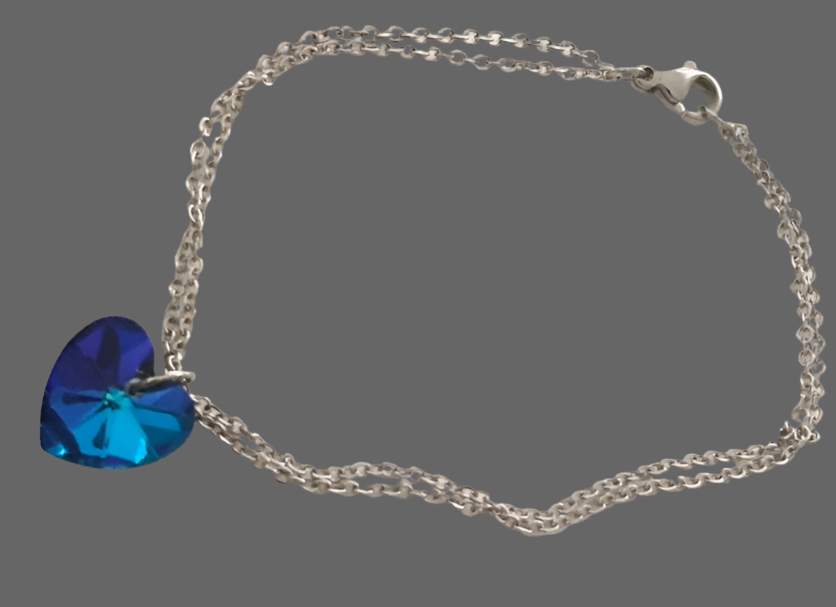 Stainless Steel Crystal Heart Jewellery Set - (Three Colours Available) - Rescinti