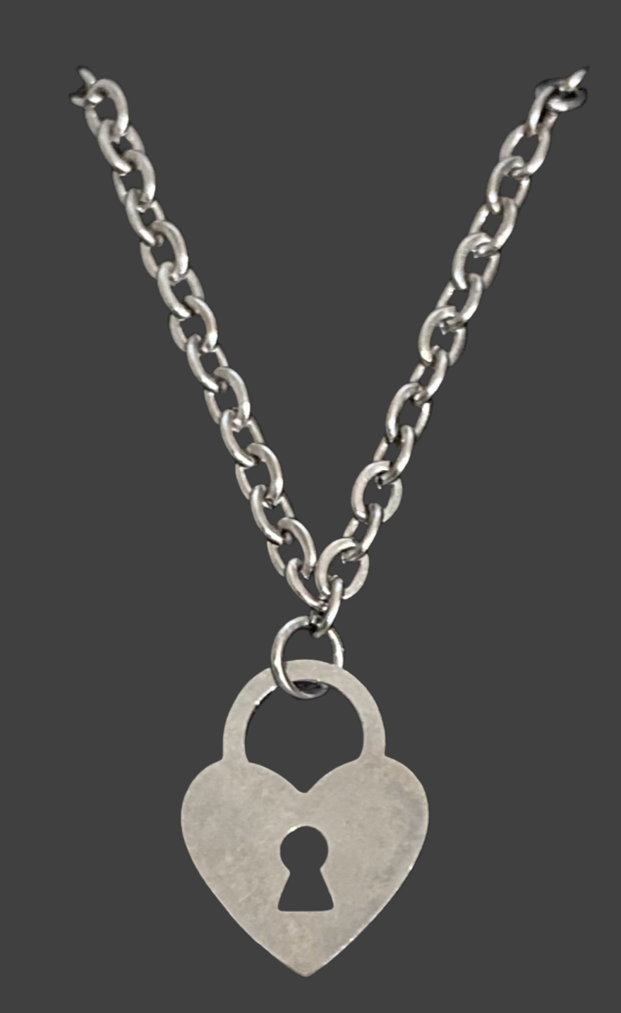 Stainless Steel Flat Heart Locket Necklace - Rescinti