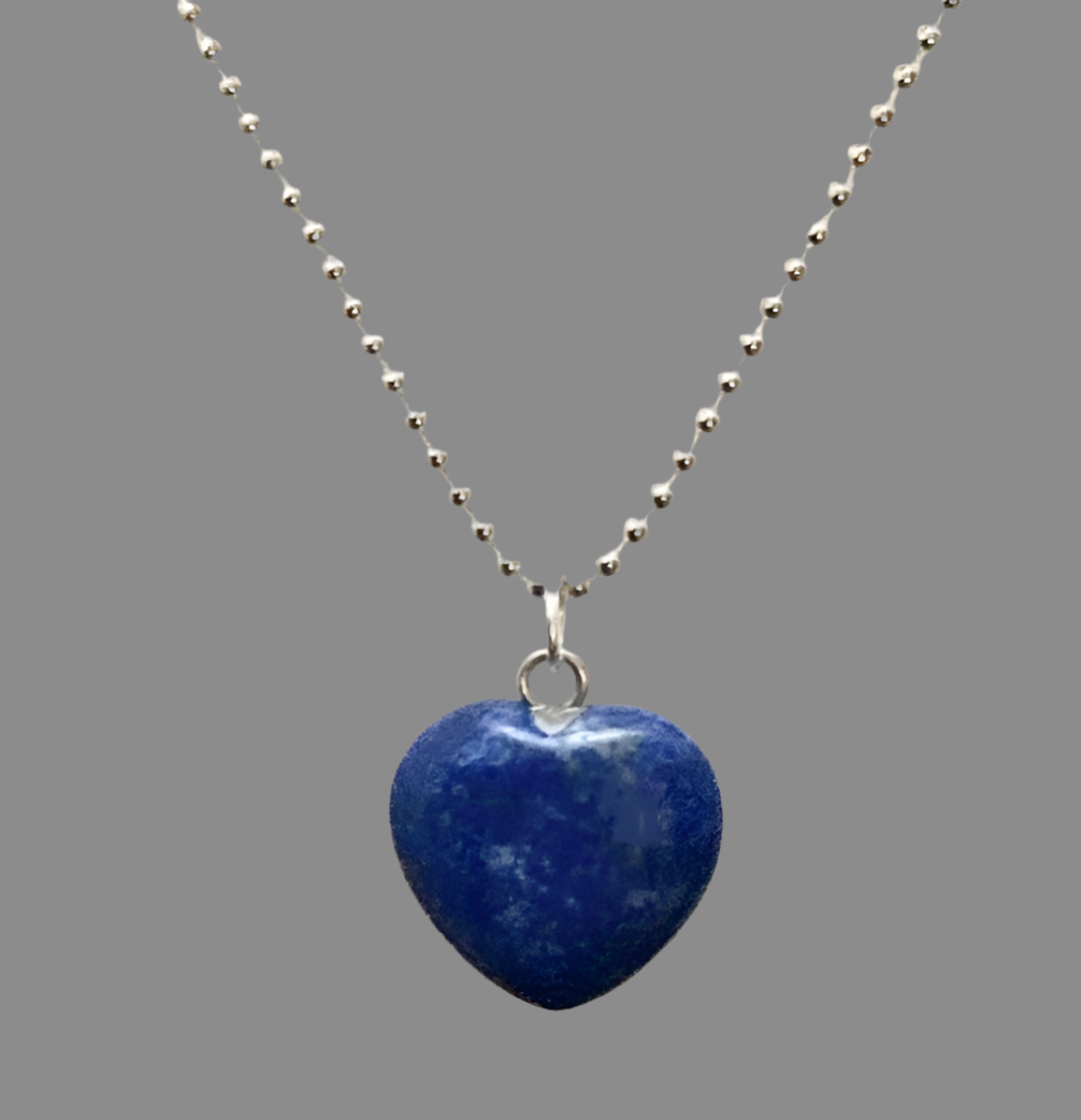 Crystal Heart Gemstone Silver Necklace - (Seven Colours Available) - Rescinti