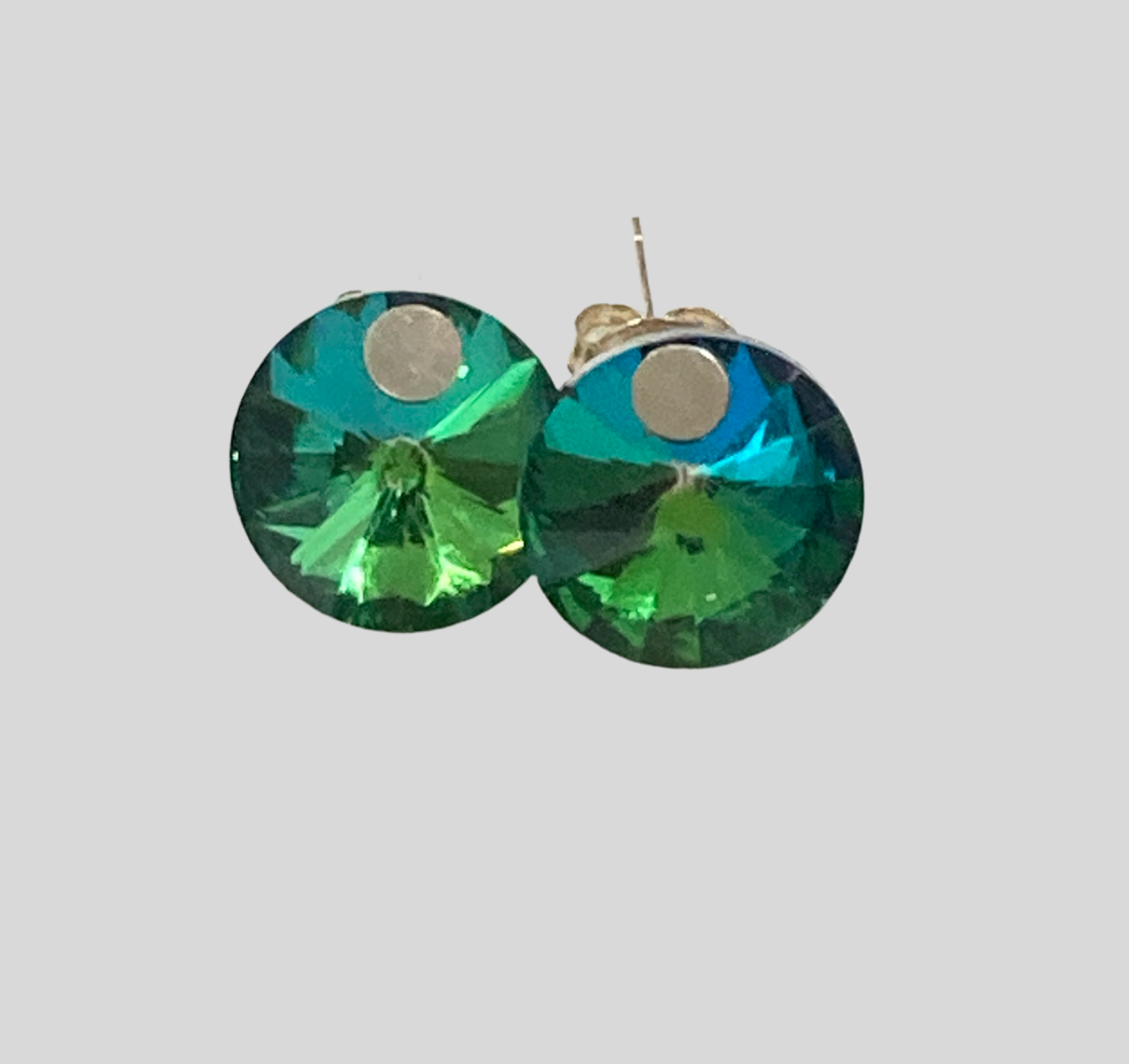 Large Round Crystal Stud Earrings - (Six Colours Available) - Rescinti