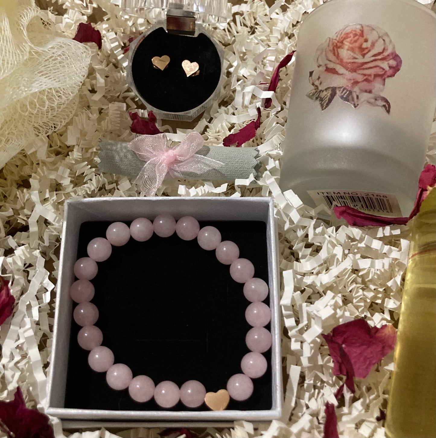 The Lux Rose Quartz Bracelet Gift Box - Rescinti