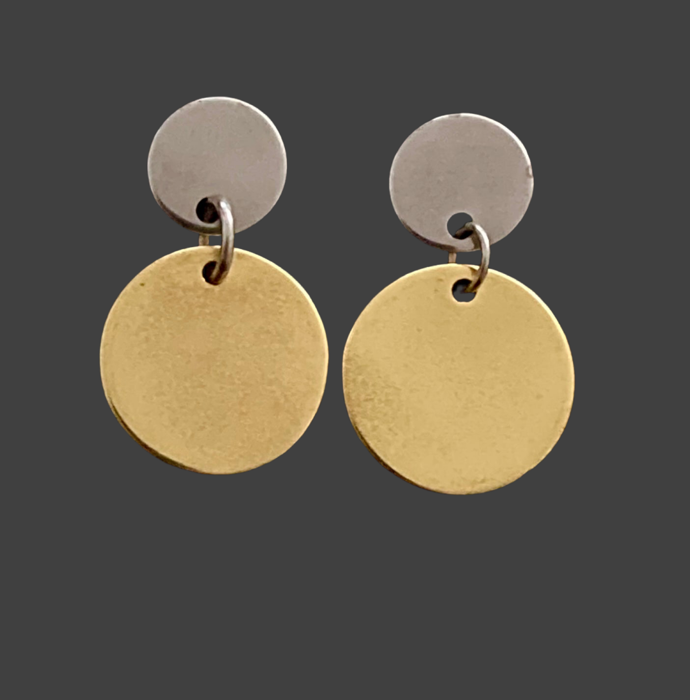 Stainless Steel Circles Dangle earrings - (Two Colours Available) - Rescinti