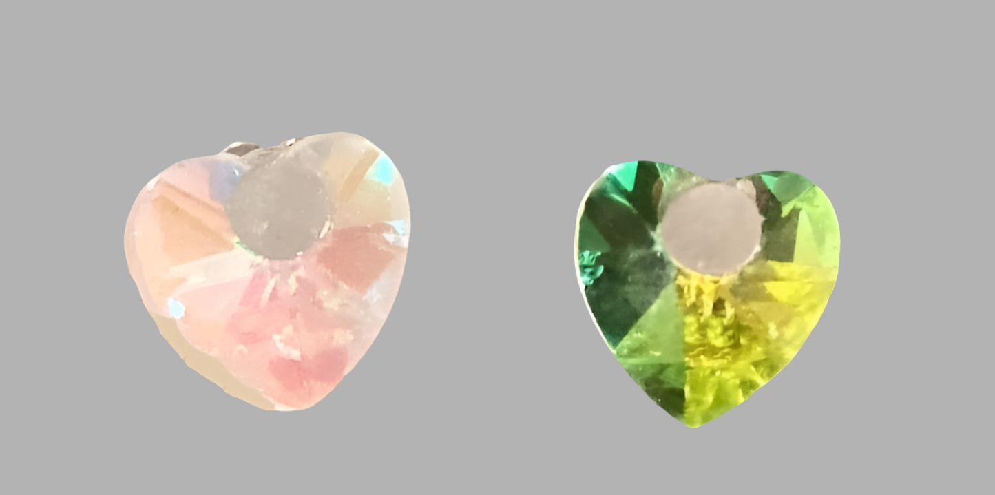 Large Crystal Heart Stud Earrings - (Three Colours Available) - Rescinti