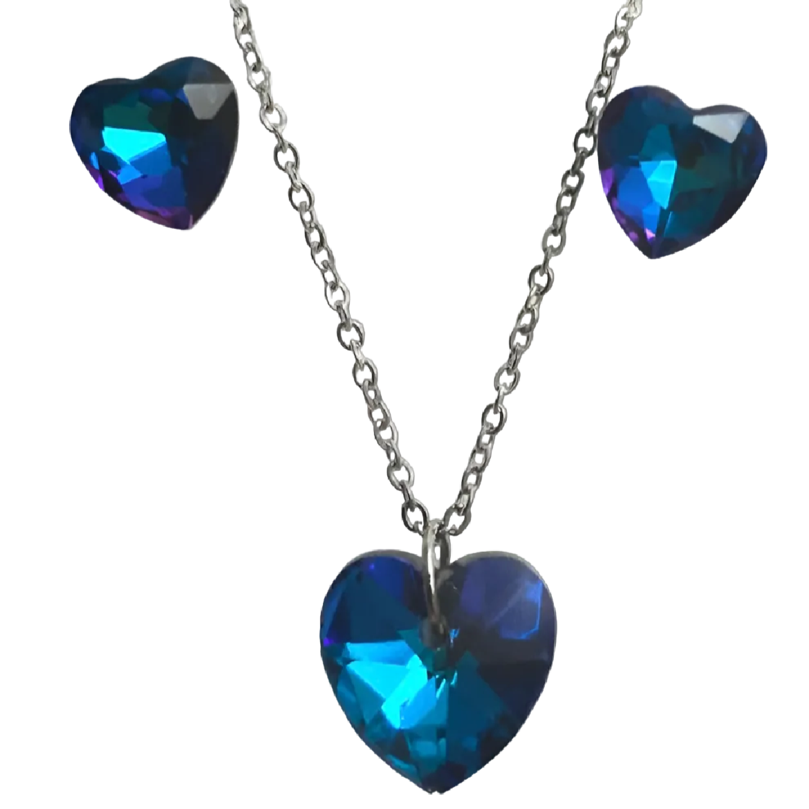 Stainless Steel Large Crystal Heart Bracelet - (Three Colours Available)