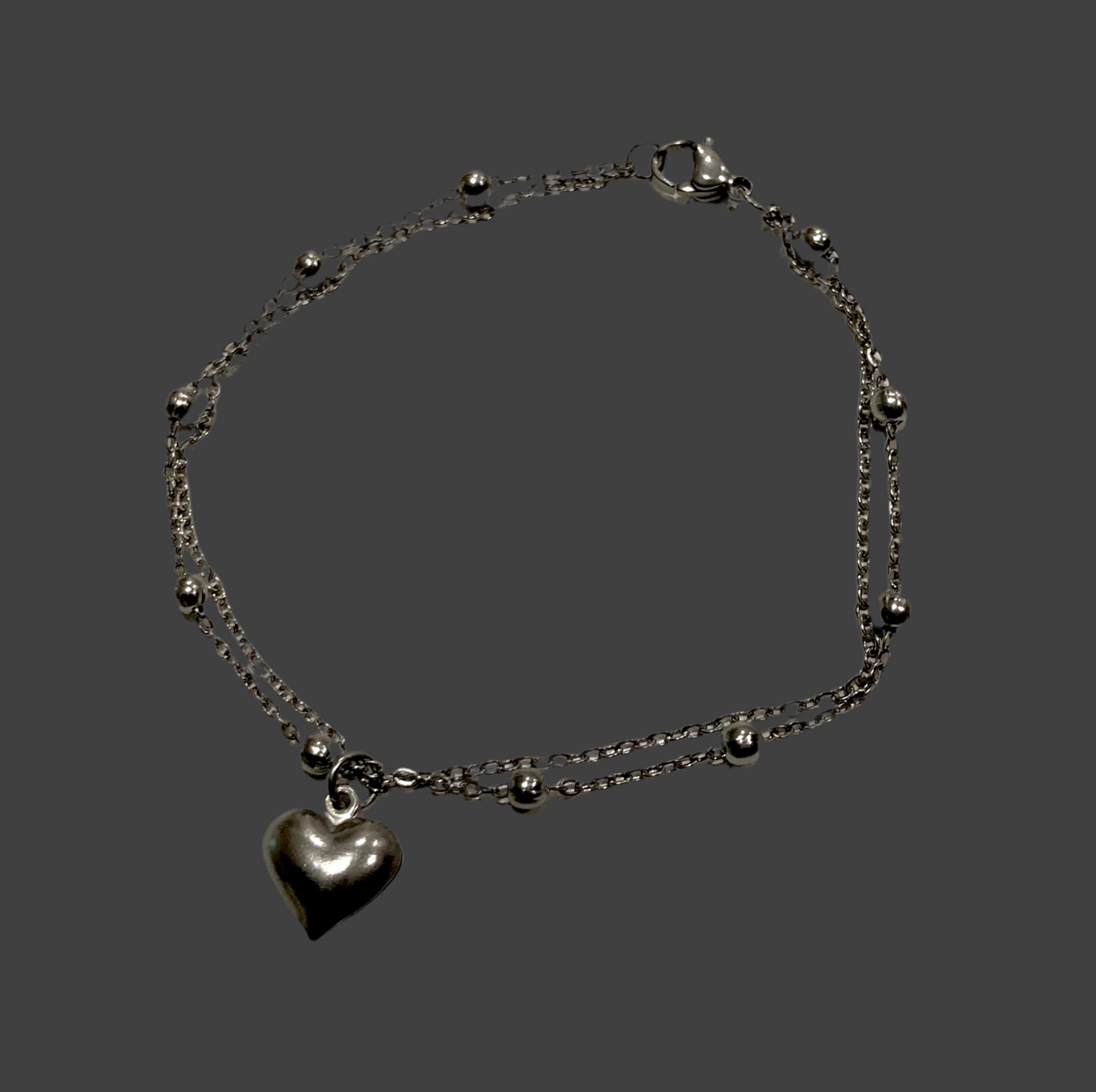 Stainless Steel Layered Mini Heart Bracelet - Rescinti