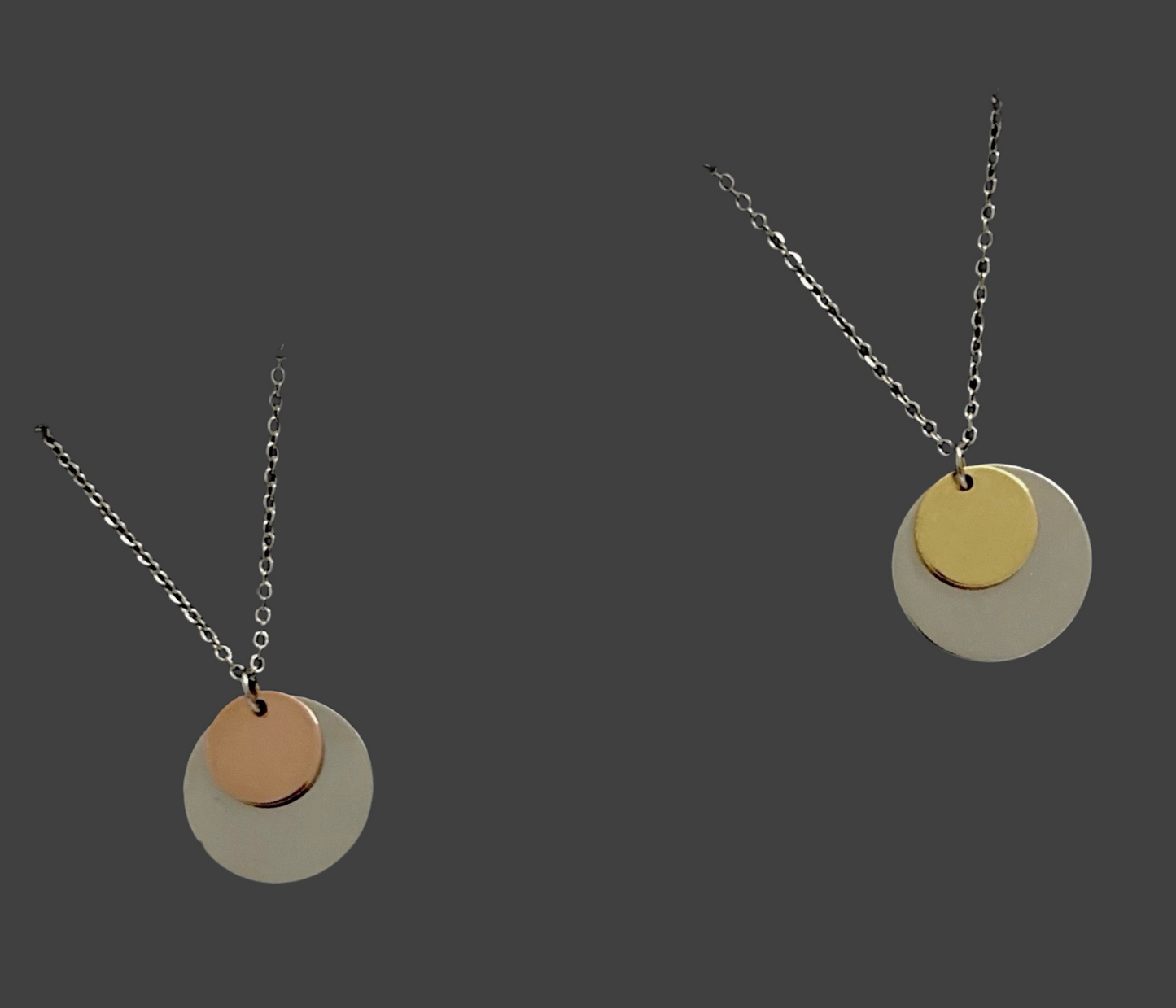 Stainless Steel Circles Necklace - (Two Colours Available) - Rescinti