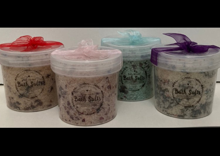 Organic Delux Bath Salts Approx 450grams- (Four scents available) - Rescinti