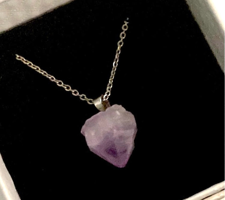 Stainless Steel Amethyst Necklace - Rescinti